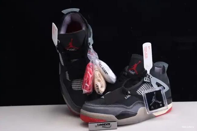 Cheap TBK Off CV9388-001 Air x Bred White Retro 4 Jordan 0524